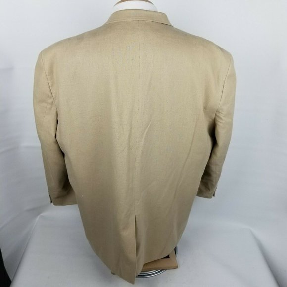 Oak Hill Sport Coat Mens 52R Beige Linen Blend - Picture 3 of 8